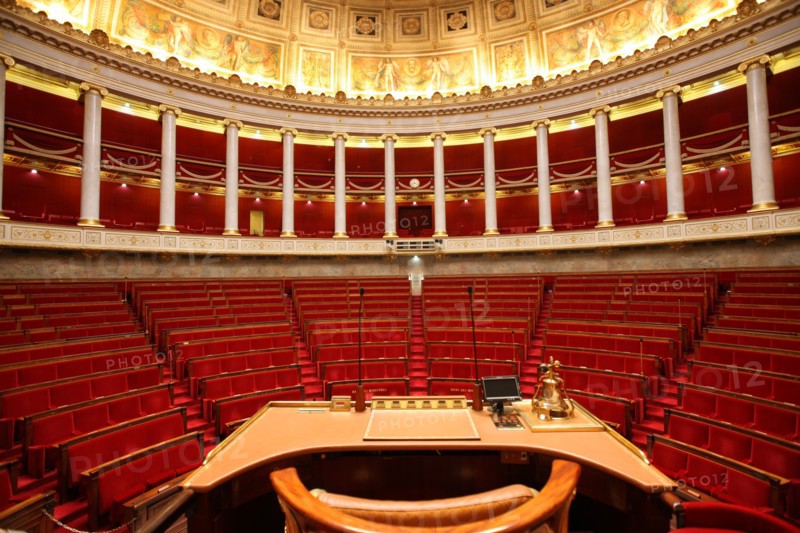 France, ile de france, paris 7e arrondissement, assemblee nationale, palais bourbon, hemicycle, chambre des deputes, institution, republique, parlement, vu depuis le perchoir, president

Date : 2011-2012