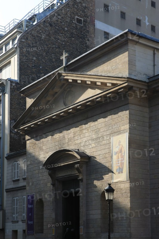 france, region ile de france, paris 9e arrondissement, rue caumartin, eglise saint louis d'antin, facade

Date : 2011-2012