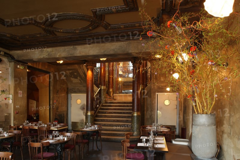 France, ile de france, paris 10e arrondissement, 34 boulevard de bonne nouvelle, restaurant, delaville cafe, salle et plafond 19e siecle

Date : 2011-2012
