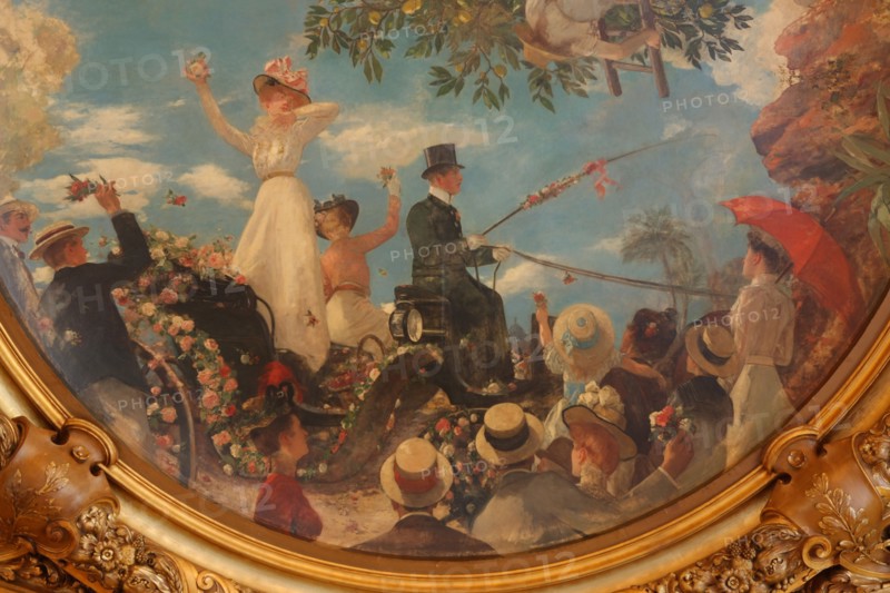 France, ile de france, paris 12e arrondissement, place louis armand, gare de lyon, restaurant le train bleu, gastronomie, detail plafond

Date : 2011-2012