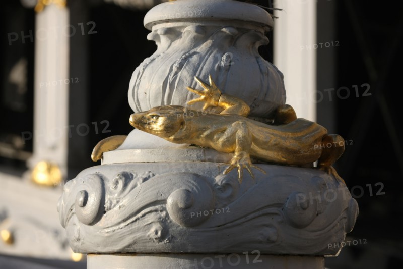France, ile de france, paris 7e-16e arrondissement, pont alexandre III, seine, salamandre, quai,