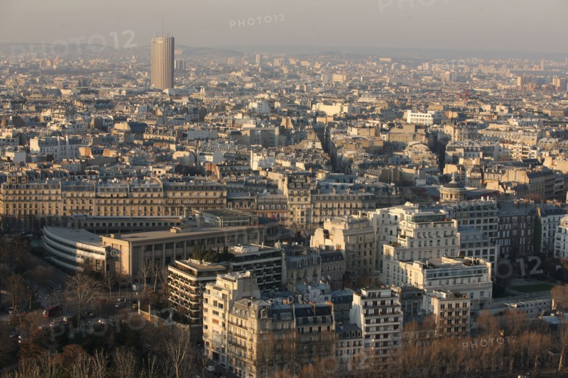 France, ile de france, paris 7e arrondissement, tour eiffel, vue depuis le 2e etage, vers le nord, concorde la fayette, tour, hotel,
