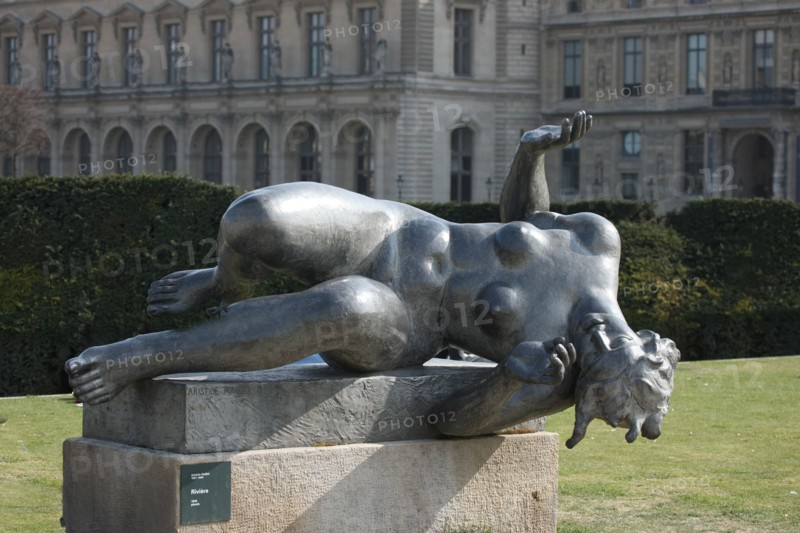 France, ile de france, paris 1er arrondissement, jardin des tuileries, sculptures d'aristide maillol, la riviere,