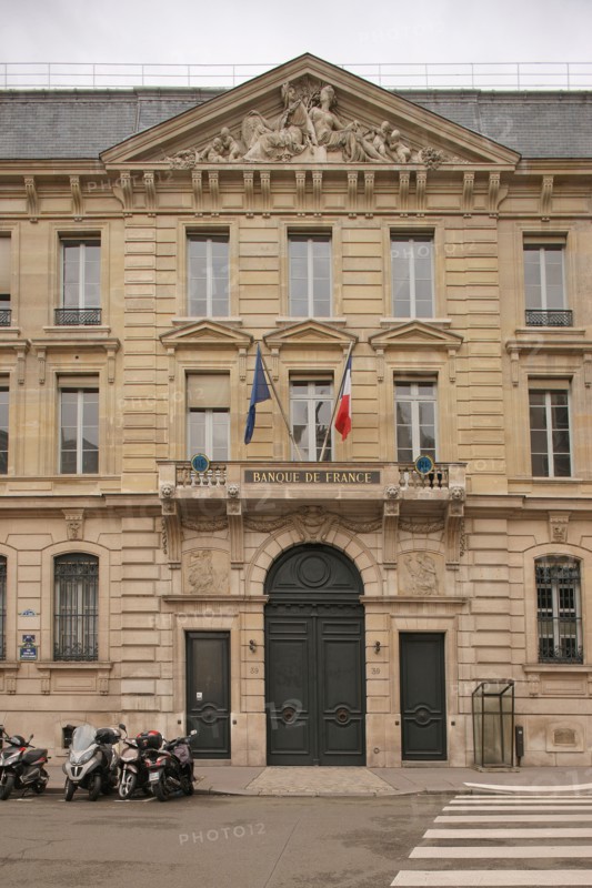 France, ile de france, paris 1er arrondissement, facade du 39 rue croix des petits champs, banque de france, hotel de toulouse dit aussi de la vrilliere,