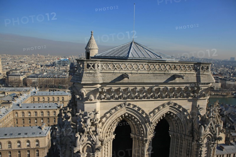 France, ile de france, paris 4e arrondissement, ile de la cite, parvis, notre dame de paris, cathedrale, montee aux tours, panorama,