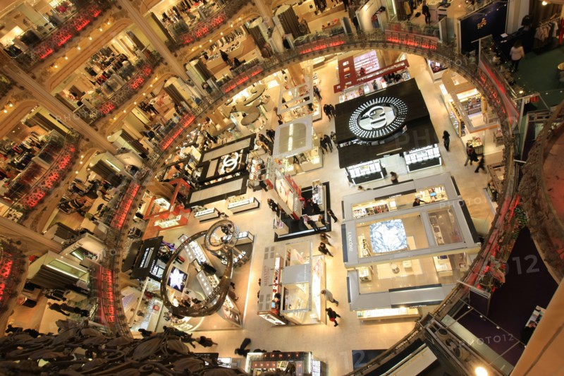 France, ile de france, paris 9e arrondissement, boulevard haussmann, galeries lafayette, grand magasin, commerce,