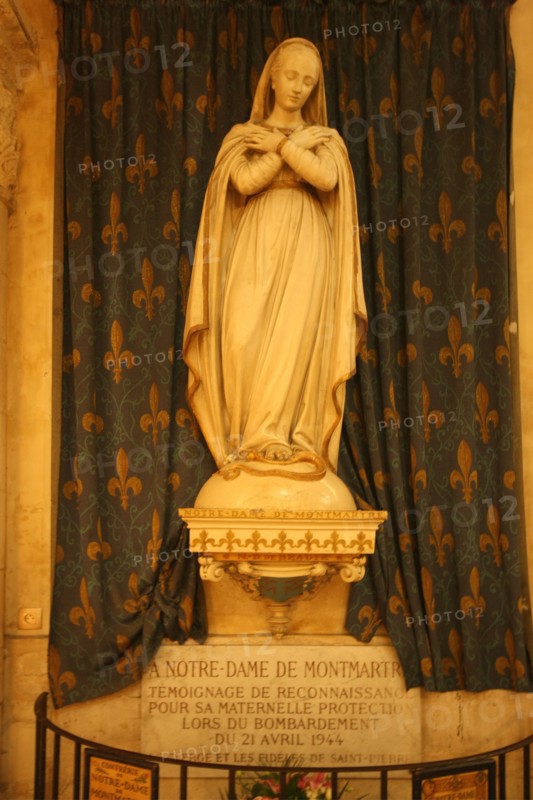 France, ile de france, paris 18e arrondissement, montmartre, eglise saint pierre de montmartre, religion, notre dame de montmartre, statue,