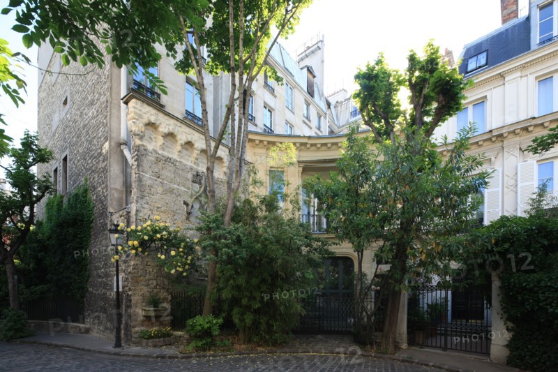France, ile de france, paris 9e arrondissement, avenue frochot, voie privee entre la rue victor masse et la place pigalle, pignon du n7, decor neo gothique,


Date : Ete 2012