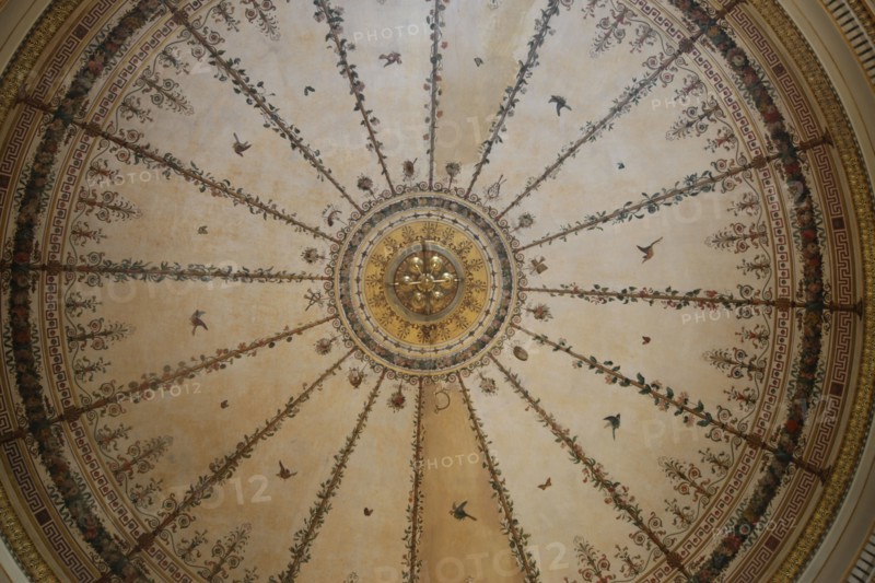France, ile de france, paris 9e, 9 rue drouot, mairie du 9e arrondissement, hotel d'augny, salon aguado, detail de la rotonde au plafond, decor, oiseaux, palmettes,


Date : Ete 2012