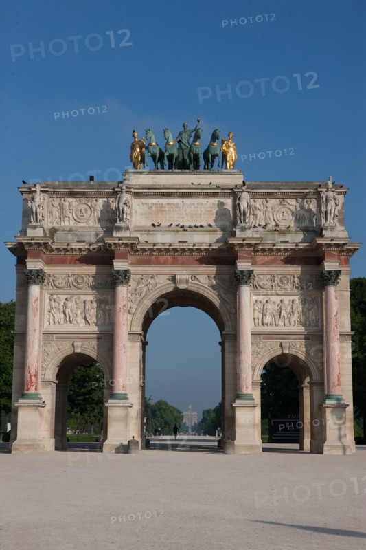 France, Region Ile de France, Paris, 1er arrondissement, Tuileries, Arc de Triomphe du Carrousel, quadrige,
