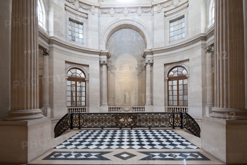 France, Region Ile de France, Paris 1er arrondissement, place du Palais Royal, Conseil d'Etat, grand escalier d'honneur, architecte Pierre Contant d'Ivry,