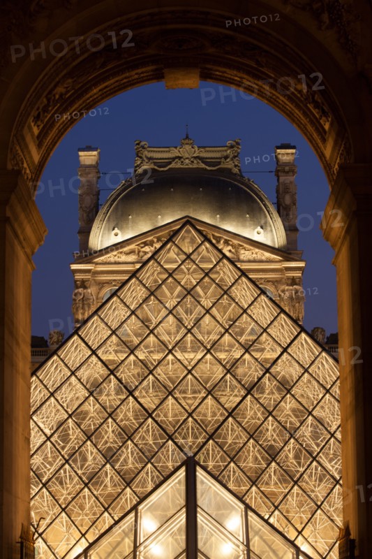 France, Region Ile de France, Paris 1er arrondissement, Musee du Louvre, place de la Pyramide, Ieoh Ming Pei,