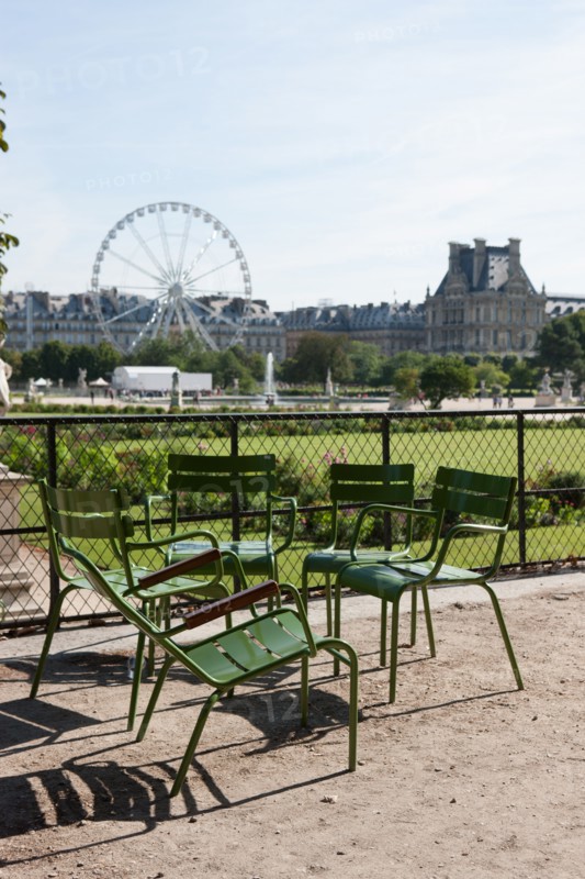 France, Region Ile de France, Paris 1er arrondissement, jardin des Tuileries, chaise, fauteuil, mobilier, Fermob
