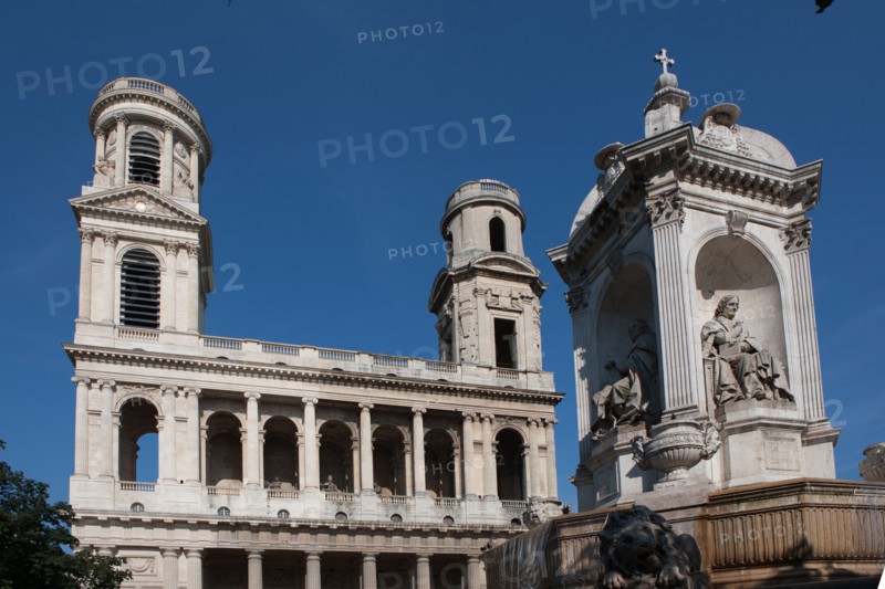 France, Region Ile de France, Paris 6e arrondissement, eglise et place saint sulpice,