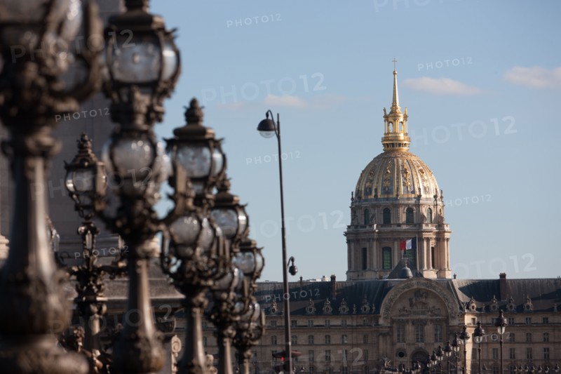 France, Region Ile de France, Paris 7e arrondissement, Pont Alexandre III, la Seine et les berges, Invalides,