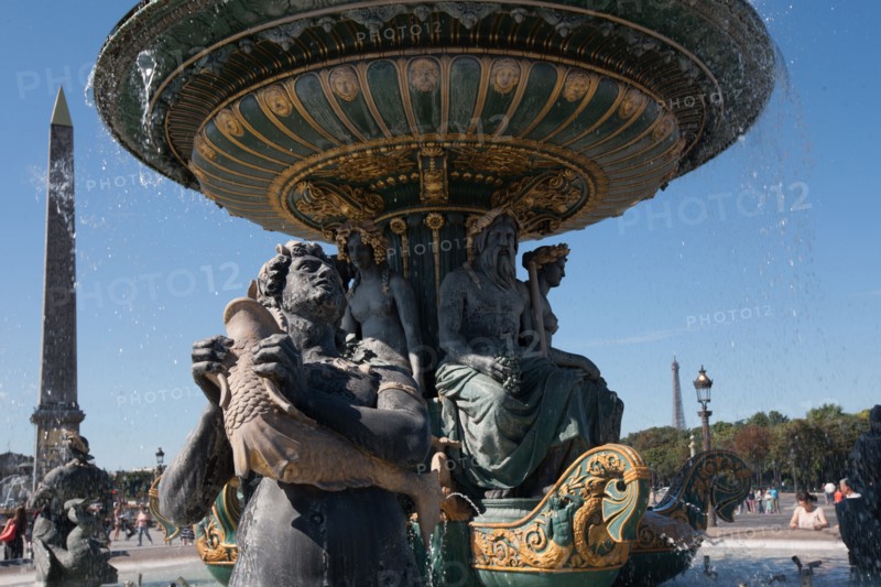 France, Region Ile de France, Paris 8e arrondissement, place de la Concorde, fontaines,