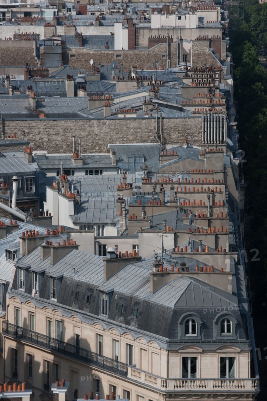 France, Region Ile de France, Paris 8e arrondissement, place Charles de Gaulle, place de l'Etoile, au sommet de l'Arc de Triomphe, panorama