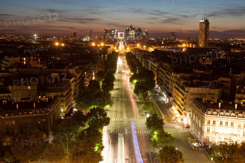 France, Region Ile de France, Paris 8e arrondissement, place Charles de Gaulle, place de l'Etoile, au sommet de l'Arc de Triomphe, panorama,