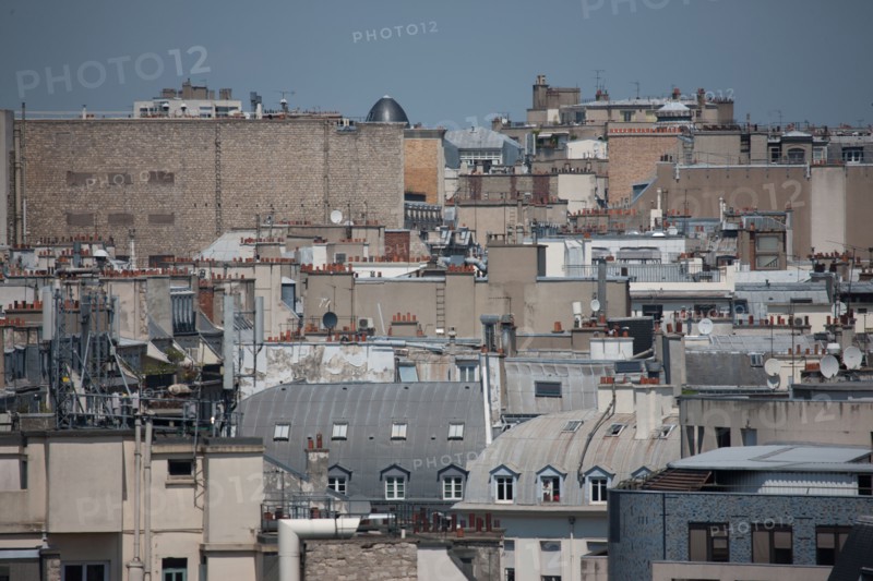 France, Region Ile de France, Paris 18e arrondissement, panorama avec la Tour Eiffel, depuis la terrasse du Printemps, restaurant Deli-Cieux,