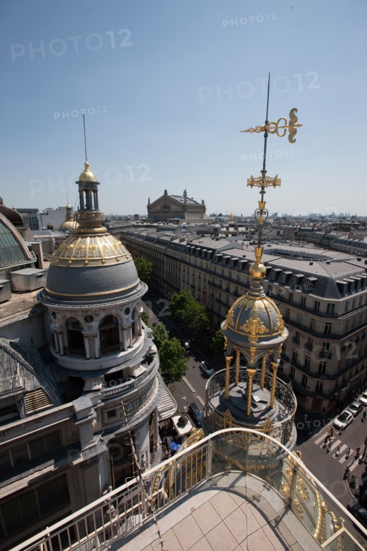 France, Region Ile de France, Paris 18e arrondissement, panorama avec les domes et coupoles depuis la terrasse du Printemps, restaurant Deli-Cieux,