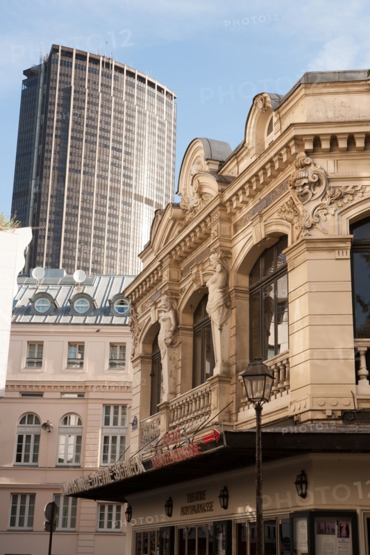 France, Region Ile de France, Paris, 14e arrondissement, rue de la Gaite, theatre de la Gaite, Tour Montparnasse,