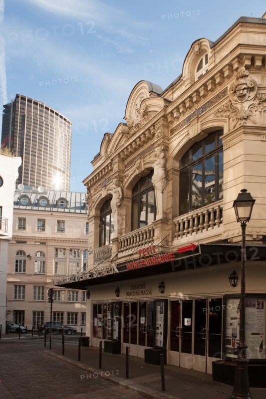 France, Region Ile de France, Paris, 14e arrondissement, rue de la Gaite, theatre de la Gaite, Tour Montparnasse,