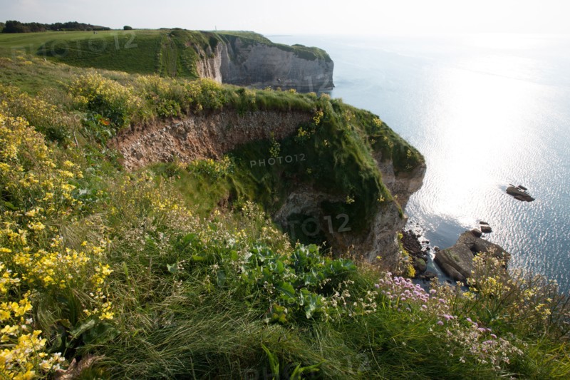 France, region Haute Normandie, Seine Maritime, pays des hautes falaises, Etretat, falaise d'aval,