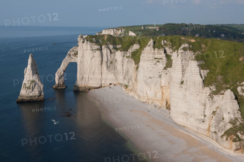 France, region Haute Normandie, Seine Maritime, pays des hautes falaises, Etretat, falaise d'aval,