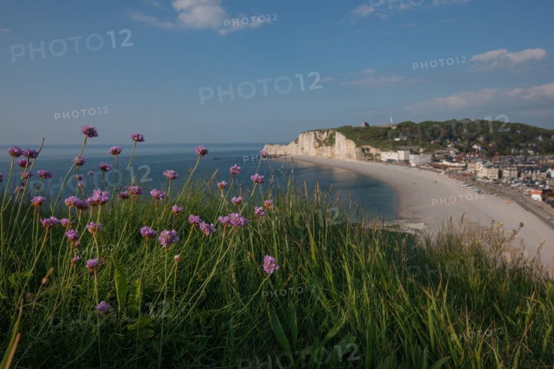 France, region Haute Normandie, Seine Maritime, pays des hautes falaises, Etretat, falaise d'aval,