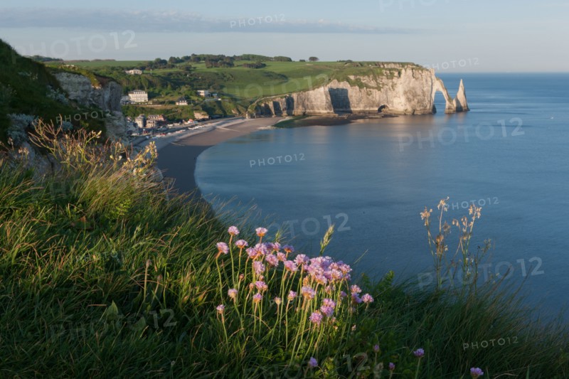 France, region Haute Normandie, Seine Maritime, pays des hautes falaises, Etretat, falaise d'aval,