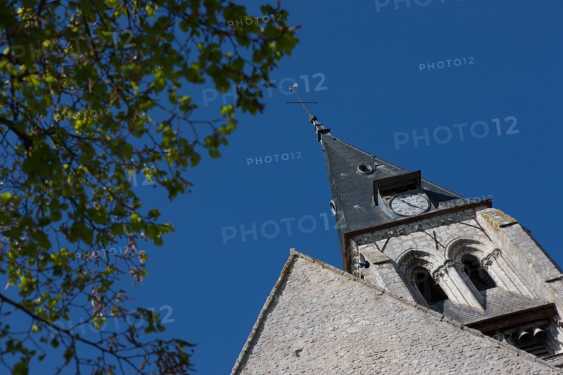 France, Ile de France, Essonne, Milly-la-Foret, clocher de l'eglise,
Mention obligatoire : CRT PIdF