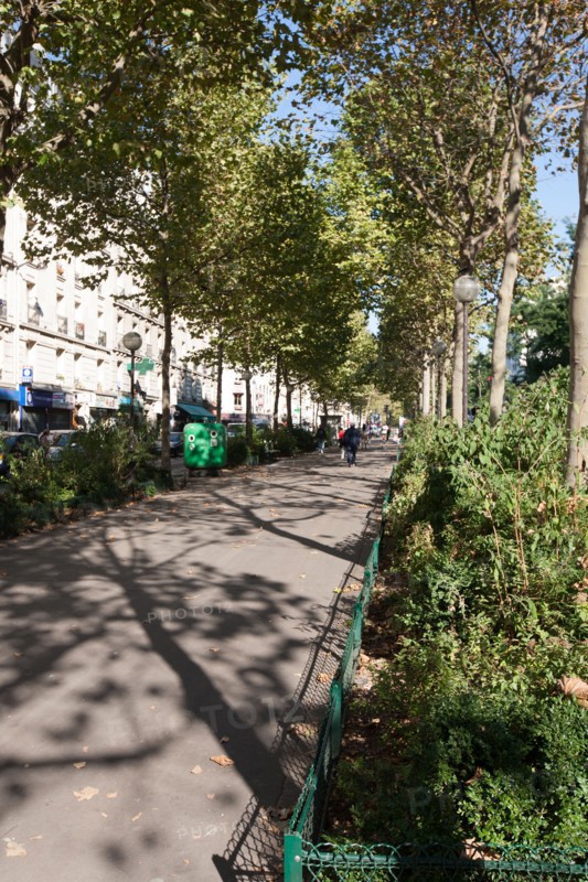 France, Ile de France, Paris 10e arrondissement, boulevard de la Villette, Belleville, promenade centrale,