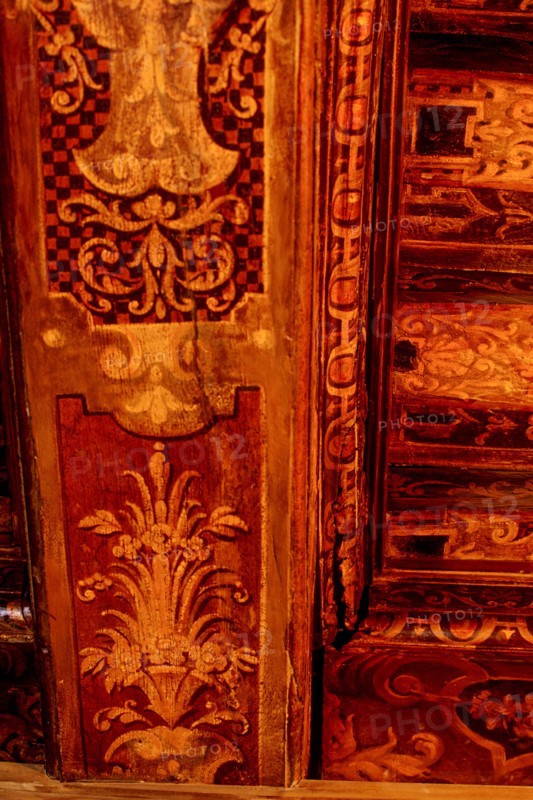 France, Ile de France, Paris 5e arrondissement, 47 quai des Tournelles, Hotel Miramion, ancien musee de la Medecine, desormais propriete privee, detail du plafond peint,