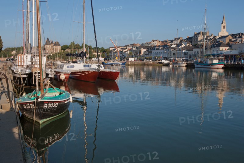 France, région Pays de la Loire, Loire Atlantique, Pornic, port et château.