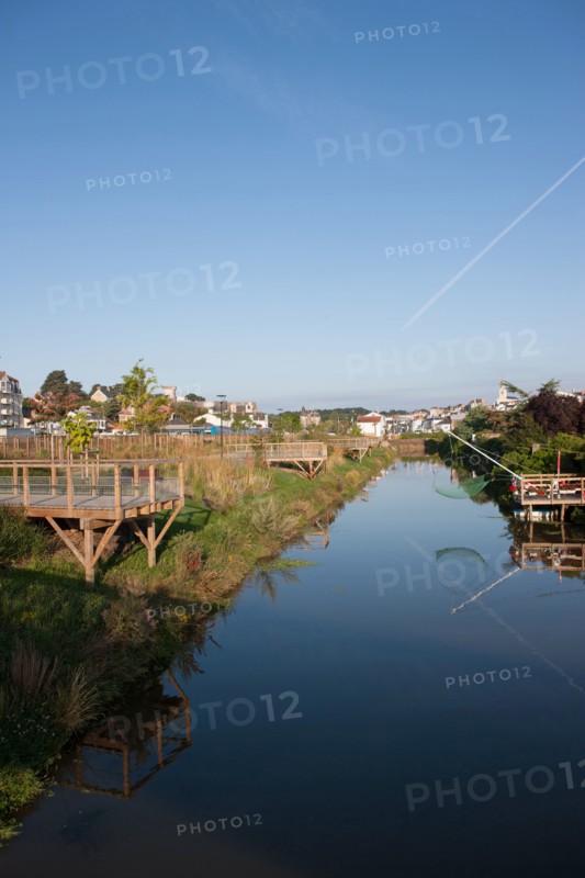 France, région Pays de la Loire, Loire Atlantique, Pornic, ria de Pornic, jardin paysagé.