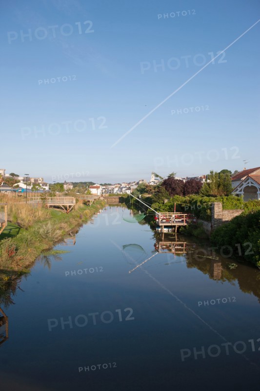 France, région Pays de la Loire, Loire Atlantique, Pornic, ria de Pornic, jardin paysagé.