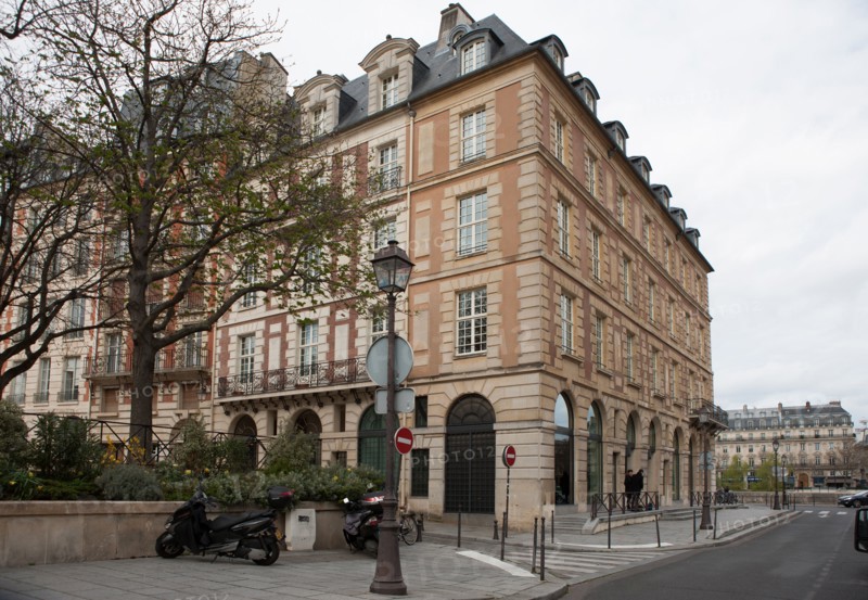 France, Région Ile de France, Paris 1er arrondissement, Ile de la Cité, Quai de l'Horloge, Place Dauphine, immeubles,