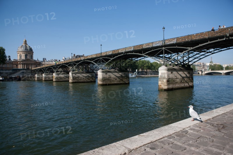 Quai Francois Mitterrand (Quai Des Tuileries) Berges de Seine, Pont Des Arts Et Institut de France, Quai De Conti En Face