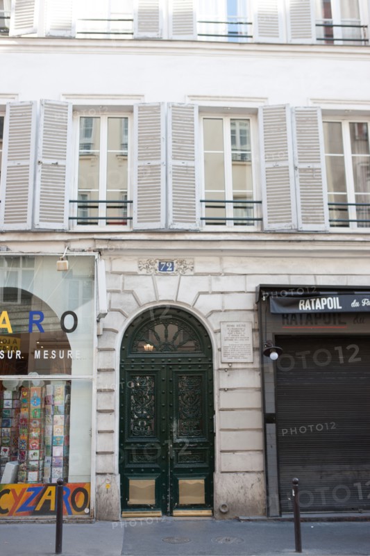 72 rue Du Faubourg Poissonniere, Immeuble où vécut Henri Heine