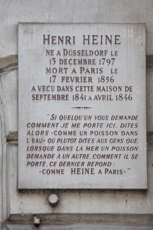 72 rue Du Faubourg Poissonniere, Immeuble où vécut Henri Heine