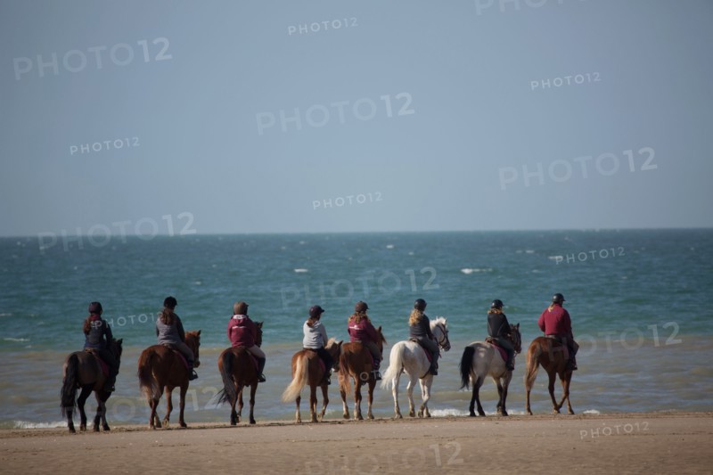 Villers-sur-Mer, chevaux et poneys sur la plage