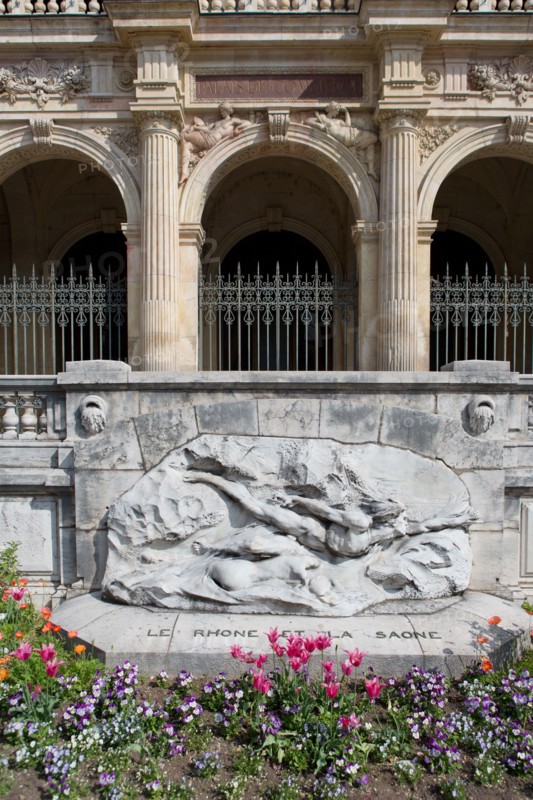 Lyon, sculpture Le Rhône et la Saône