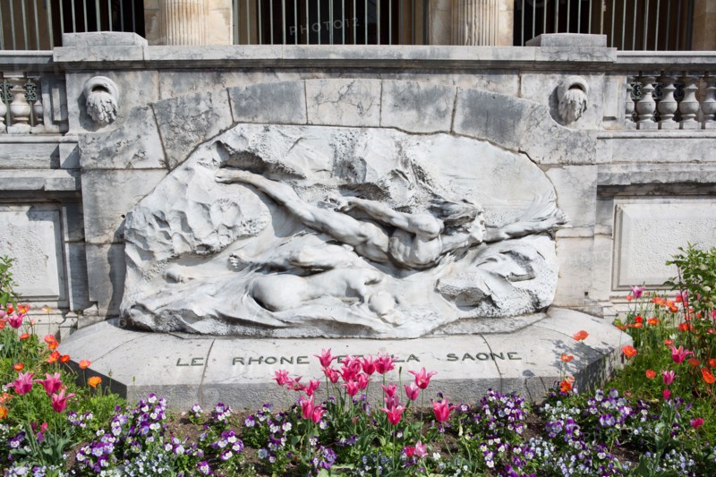 Lyon, sculpture Le Rhône et la Saône