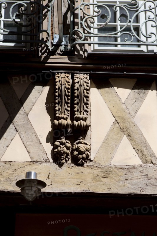 Rouen, détail d'une façade Rue Martainville