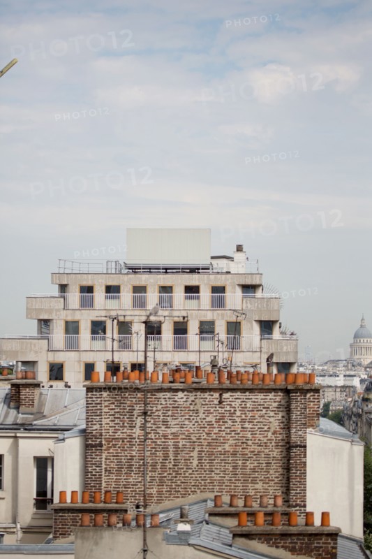 Paris, cheminée en brique dans le 13e arrondissement