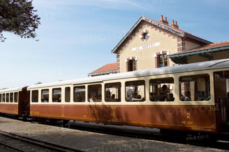 Le Crotoy (Baie de Somme, France), train touristique à vapeur