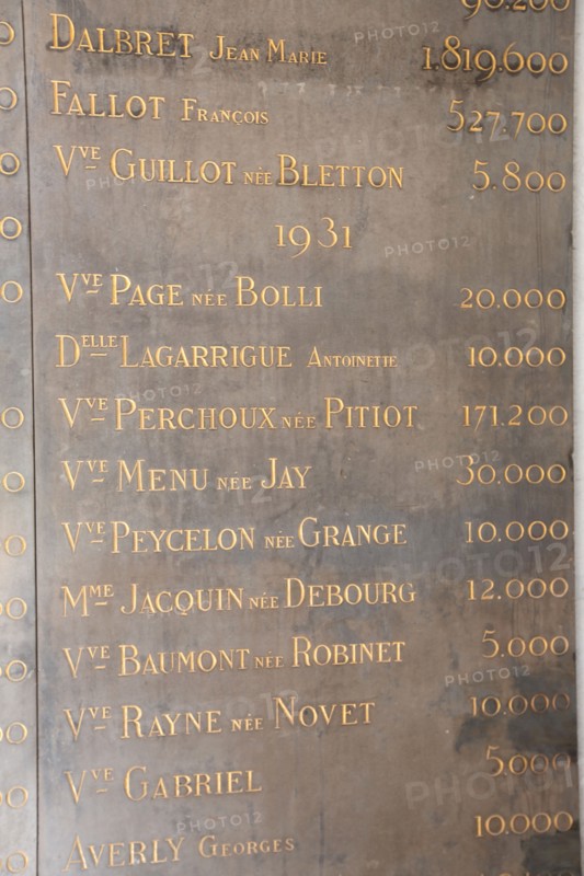 Lyon, Hôtel Dieu rénové en juillet 2018, plaque avec les noms des donateurs
