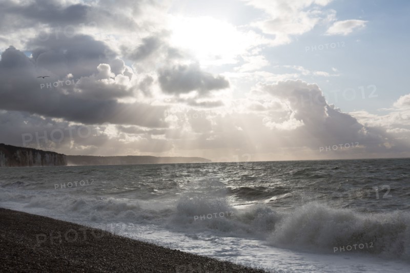 Dieppe, tempête sur la plage