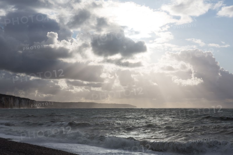Dieppe, tempête sur la plage