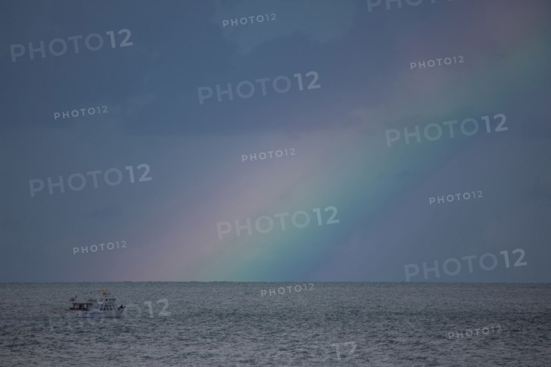 Dieppe, rainbow over the beach